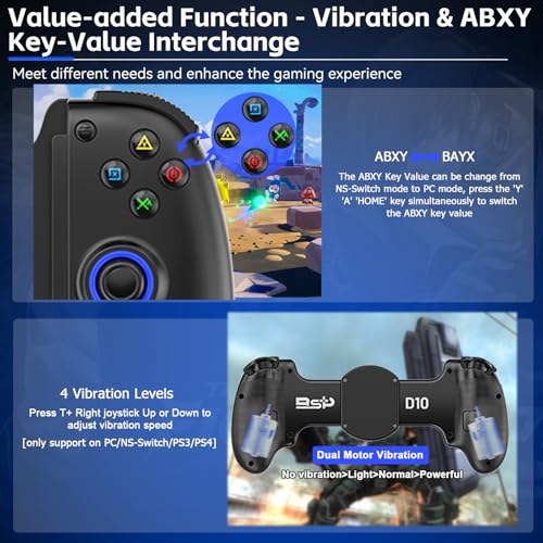 Megadream Mobile Gaming Controller for iPhone/Android - iPad/Tablet - Cloud Game - NS-Switch/PS4 - Turn Your Phone into a Gaming Console - PS5/Xbox Remote Play Streaming, Call of Duty & More, Turbo, Black - color: Black