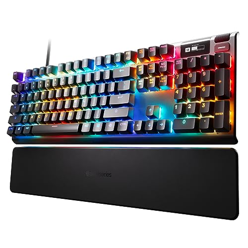 SteelSeries Apex Pro HyperMagnetic Gaming Keyboard — Adjustable Actuation — OLED Screen — RGB – USB Passthrough - size: Pro Full Size, style: Gen 2 Wired