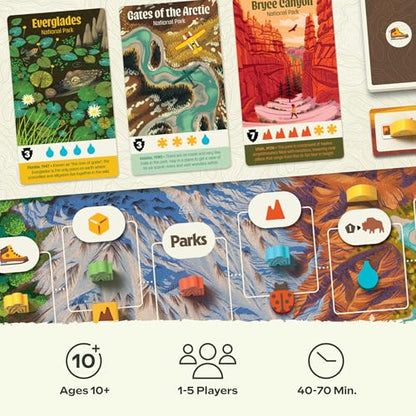 Keymaster Games Parks (2nd Edition) | Summit Deluxe | Beautiful Strategy Game for Families, Adults, Kids or Solo | Explore Nature and Outdoors by Hiking US National Parks | Ages 10+ | 1-5 Players - style: 2nd Edition | Summit Deluxe