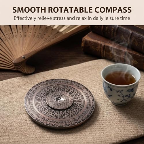 Bagua Metal Puzzles Set with Feng Shui Compass, 8+1 Alloy Brain Teasers, Traditional Chinese Intellectual Puzzle Toys for Adults, Stress Relief Fidget Desk Toy & Gift for Puzzle Lovers - color: Bagua