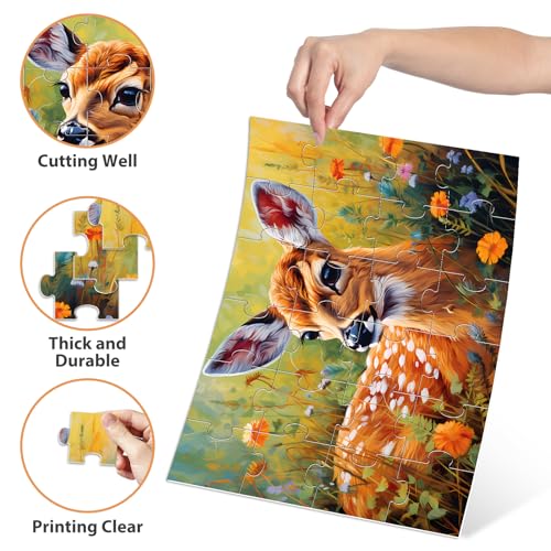 6 Pack Large Piece Puzzles for Seniors, 24 Piece Dementia Puzzles for Elderly Penguin Sea Turtle Deer Jigsaw Puzzle Alzheimer's Dementia Products Products for Adult Cognitive Gifts Toy for Men Women - style: 24 Large Pieces
