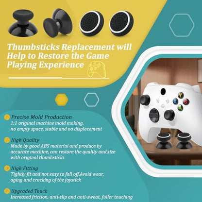 4Pack Thumbsticks for Xbox Series S/X Thumbstick Replacement forXBOX One/One S/X Sticks Caps Accessories with Repair Tools/Protective case