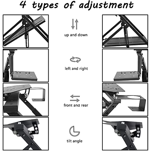 Supllueer Foldable Steering Wheel Stand Fit for Logitech G923 G25 G27 G29 G920, for Thrustmaster T248 T300RS T300 T500, for Fanatec X Shape Sim Racing Stand Racing Simulator, No Shifter Handbrake Wheel Pedal