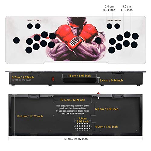 ARCADORA DIY Arcade Console Case Acrylic Panel Video Game Machine Box Replacement Case, Supports 8 Buttons, Home Cabinet 2 Players DIY Joystick Accessories Kit Empty Box