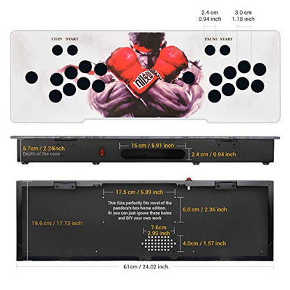 ARCADORA DIY Arcade Console Case Acrylic Panel Video Game Machine Box Replacement Case, Supports 8 Buttons, Home Cabinet 2 Players DIY Joystick Accessories Kit Empty Box