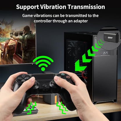 Ralan Bluetooth Controller Wireless Adapter for PS4/PS5/PS5 Edge, Compatible with Switch/Switch Lite/Windows PC/Android TV Box/Steam (Include Type-c OTG Connector)