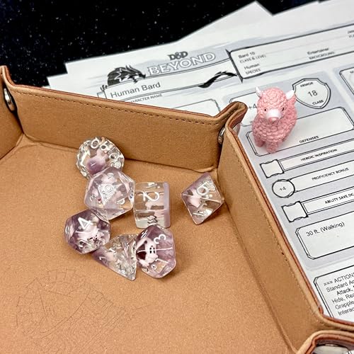 Sage's Portal Animal Familiars Resin DND Dice Set Polyhedral Dice Set for Dungeons and Dragons RPG Pathfinder Tabletop TTRPG (Llama+ Figurine) - color: Llama + Mini Figure, style: Dice Set +Mini Figure