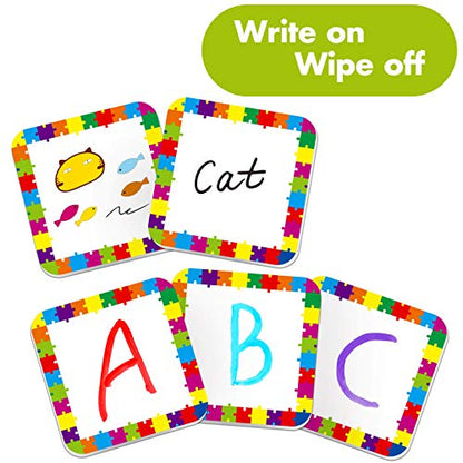 Hebayy 36 Pair Animals Matching Game Cartoon Flash Cards Erasable(72 PCs, Each Measures 2” X 2”) - style: Cartoon Animals 1