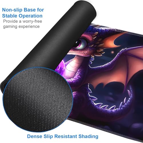for MTG Game Playmat - 24 x 14 inches with Dices and Storage Bags, Non-Slip Base for TCG and Board Game Card Mats, Trading Card Games Mat, Baby Dragon in Crystal Ball Pattern Collectible Card Playmats - color: Jv-playmat-p7-1-g183