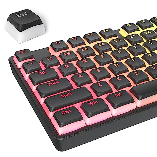 Pudding Keycaps - PBT Double Shot Gaming Keycaps, XDA Profile for US/ISO Layout 60% 65% 75% Mechanical Keyboard (Black Pudding) - color: Black Pudding