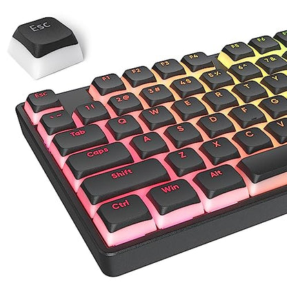 Pudding Keycaps - PBT Double Shot Gaming Keycaps, XDA Profile for US/ISO Layout 60% 65% 75% Mechanical Keyboard (Black Pudding) - color: Black Pudding