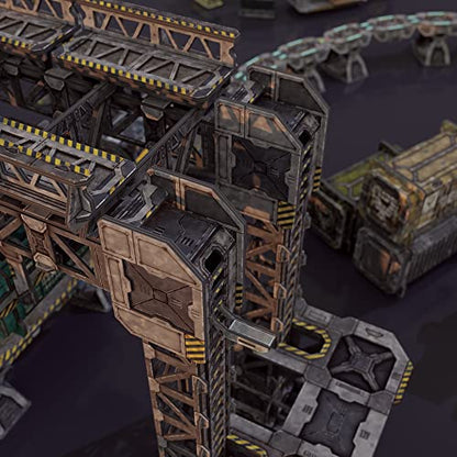 TinkerTurf Sci-Fi Terrain: MagLev Depot v2, Neutral Theme, Sturdy, Affordable, Great-Looking Full-Color Terrain, Quick and Easy to Assemble, Virtually Limitless Setups - style: Neutral
