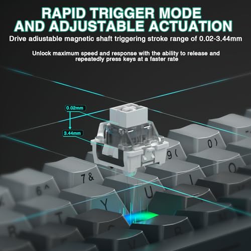 Aula WIN60 HE - 60% Mechanical Gaming Keyboard Wired, Hall Effect Magnetic Switch Hot Swappable,8000 Hz Polling Rate, RGB Keyboard 60 Percent Compact Design for PC (Gradient Gray) - color: Gradient Gray