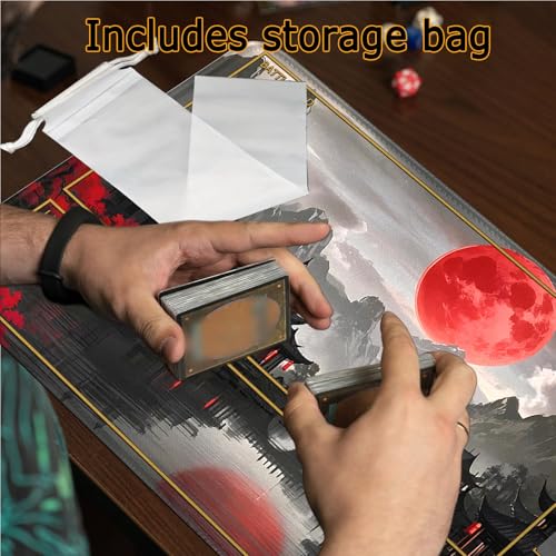 MTG Playmat Stitched Edges, Game Play Mat for MTG TCG 24 x 14 inches Trading Card Inked Game Playmats with Storage Bag Smooth Rubber Surface Battle - color: Pattern10 Wirh Zones