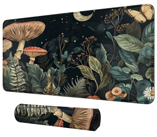 Mushroom Flora Butterfly for MTG & TCG Playmat Mouse Pad,BFDHGQZC 24" x 14" Game Mat for MTG/RPG/CCG Trading Card Game Playmats Table Mat Perfect for Card Games Video Games Computer Office - color: Mushroom Flora Butterfly