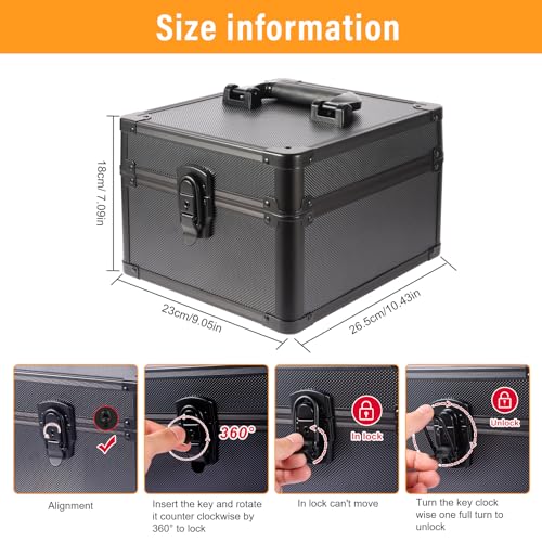 EcoVibe Graded Card Case, Aluminum Alloy Trading Card Storage Box with Carry Handle, Sports Card Case Holders with Dividers, Graded Card Storage Boxes Fits Psa, TCG, Csg, BGS, SGC Slabs - color: 2GE KX