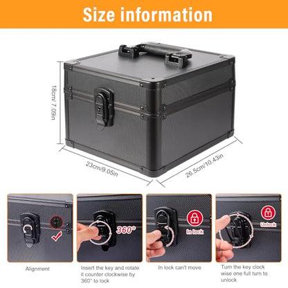 EcoVibe Graded Card Case, Aluminum Alloy Trading Card Storage Box with Carry Handle, Sports Card Case Holders with Dividers, Graded Card Storage Boxes Fits Psa, TCG, Csg, BGS, SGC Slabs - color: 2GE KX