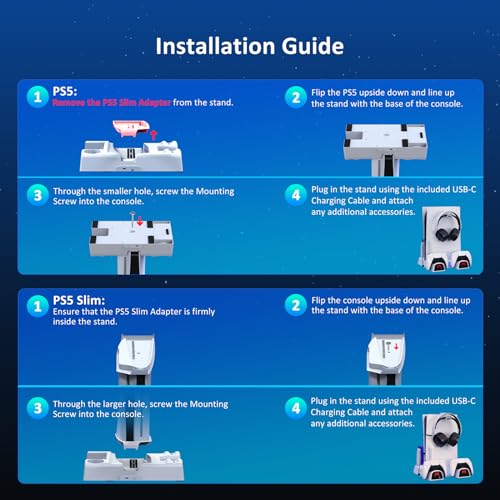 NexiGo PS5 / PS5 Slim Stand, Silent Cooling, Dual Controllers Charger for Playstation 5 Console, 3 Level Adjustable Fan Speed, PS5 / PS5 Slim Accessories, Headset and Remote Holder, White