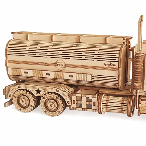 3D Wooden Puzzle - Wood Mechanical Tank Truck Model Kits - Coin Bank Crafts Model - Wooden STEM DIY Brain Teaser Puzzles, 3D Puzzle for Birthday Adults & Teens - style: Tank Truck