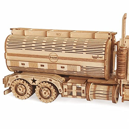 3D Wooden Puzzle - Wood Mechanical Tank Truck Model Kits - Coin Bank Crafts Model - Wooden STEM DIY Brain Teaser Puzzles, 3D Puzzle for Birthday Adults & Teens - style: Tank Truck