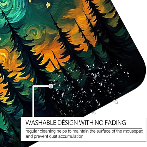 Fantasy Starry Night Forest and Dragon Gaming Desk Mat, Computer Keyboard Large Extended Long Mouse Pad for Office and Home, XL (W05) - color: W05