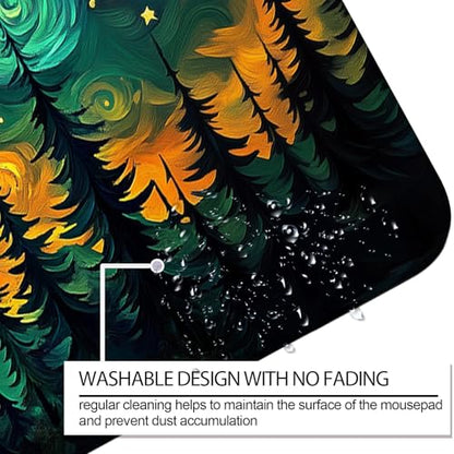 Fantasy Starry Night Forest and Dragon Gaming Desk Mat, Computer Keyboard Large Extended Long Mouse Pad for Office and Home, XL (W05) - color: W05