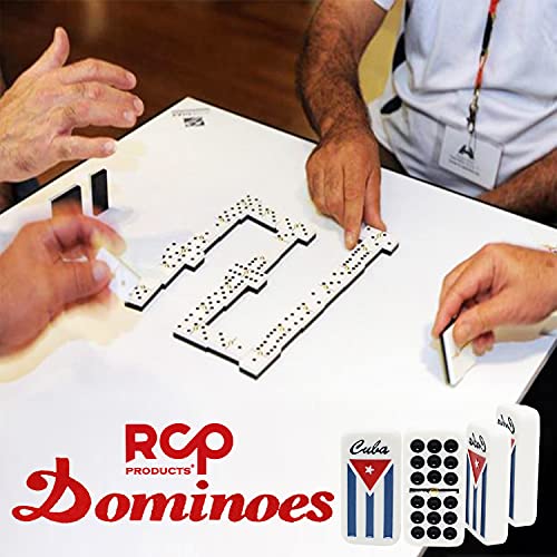 Dominos Set for Adults – Professional Double 9 Dominoes Set of 55 Tiles, Metal Spinner, Classic and Travel Board Game with Wood Case Juegos de Mesa (Cuban Flag) - color: Cuban Flag