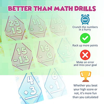 Math Rush: Addition & Subtraction (Volume 1) - A Cooperative Time-Based Math Flash Card Game for Kids 8-12, Puzzle Games and Fun Stuff for Middle School Math Class, Homeschool - STEM Toys & Games
