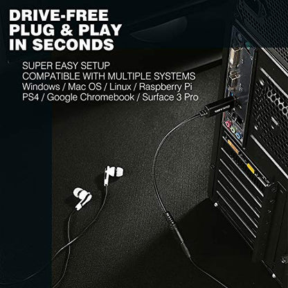 USB to 3.5mm Jack Audio Adapter, USB-A to AUX Cable for PC, PS4, PS5-1.2M | TRRS-Mic Supported, DAC Chip, 16bit/48KHz, Compatible with Windows, PC, Laptop, Mac, Linux, Desktops, PS4, PS5 - size: 45 inch / 120cm