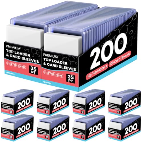 2000 Card Sleeves Top Loaders for Cards, 3" x 4" Hard Plastic Toploaders, Baseball Card Protectors, Trading Card Holder for Football Sports Cards (1000 Toploaders + 1000 Penny Sleeves) - size: 1000 Hard Sleeves + 1000 Soft Sleeves