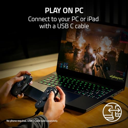 Razer Kishi V2 Gaming Controller for Android & iPhone 15 Series (USB C): Console Quality Controls - Stream PC, Xbox, PlayStation Games on Phone, Mobile - Passthrough Charging - Virtual Controller Mode
