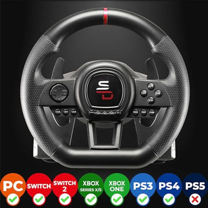 SUBSONIC Superdrive - SV650 Racing steering wheel with pedal and paddle shifters for Xbox Serie X/S, Switch 2, Switch, PS4, Xbox One, PC