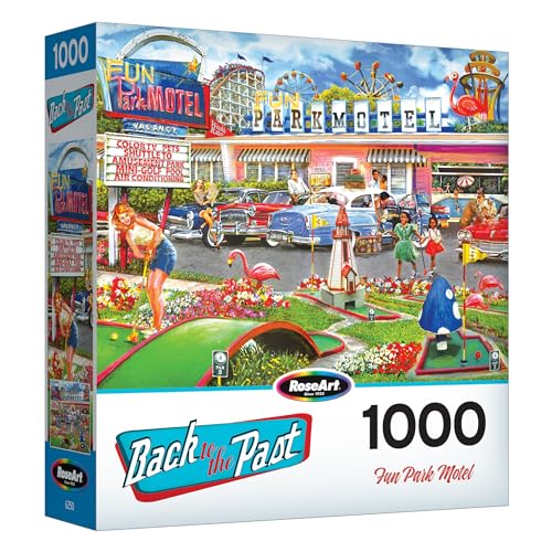 RoseArt - Back to The Past - Fun Park Motel - 1000 Piece Jigsaw Puzzle for Adults - style: Fun Park Motel