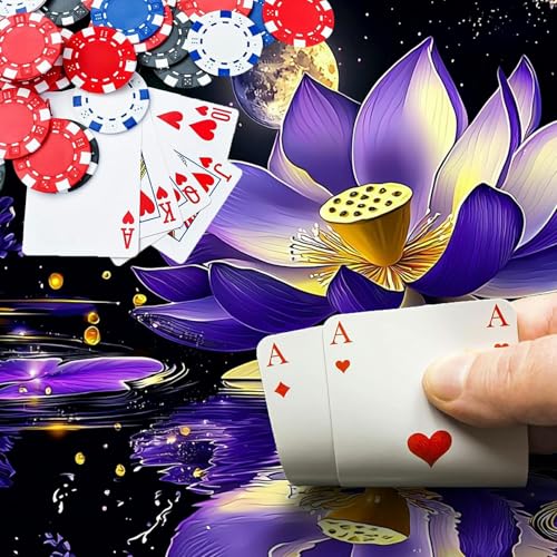 Purple Lotus Flower Blooms for MTG & TCG Playmat Mouse Pad,BFDHGQZC 24" x 14" Game Mat for MTG/RPG/CCG Trading Card Game Playmats Table Mat Perfect for Card Games Video Games Computer Office - color: Purple Lotus Flower Blooms