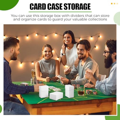 Zhehao 40 Pieces Deck Card Boxes with Dividers Include 20 Trading Card Boxes with 20 Dividers Games Storage Organizer for Trading Games Family Game Party Supplies (White) - color: White