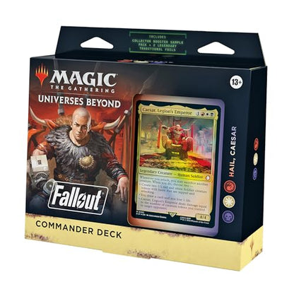 Magic: The Gathering Fallout Commander Deck - Hail, Caesar (100-Card Deck, 2-Card Collector Booster Sample Pack + Accessories) - style: Black-White-Red