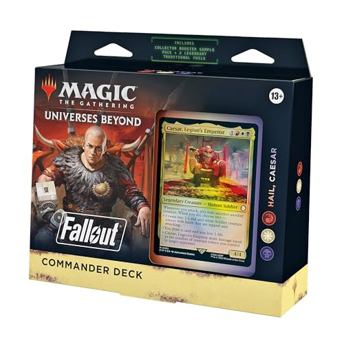 Magic: The Gathering Fallout Commander Deck - Hail, Caesar (100-Card Deck, 2-Card Collector Booster Sample Pack + Accessories) - style: Black-White-Red