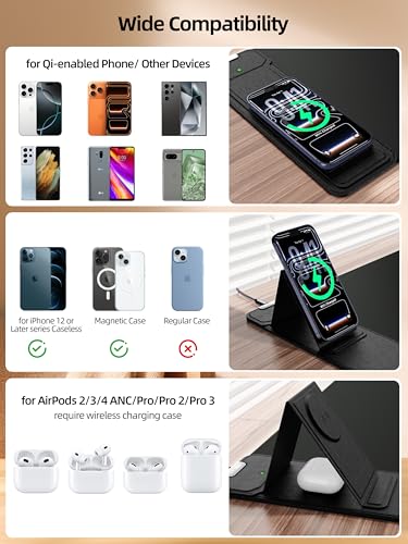Mouse Pad with Magnetic Wireless Charging & Adjustable Phone Stand | 27.5"x11.8" Computer Mouse Mat with Anti-Slip Base & Stitched Edge, Easy Gliding, Spill-Resistant Surface, Black - color: Black-Magnetic Stand-27.5"x11.8"-Left