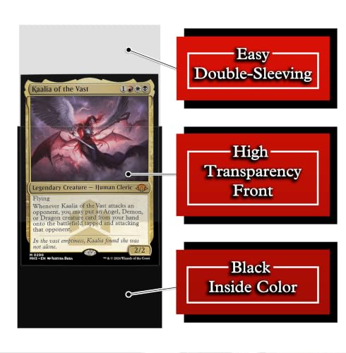 Card Sleeves – Perfect Fit for TCG, MTG, Giada Font of Hope & Angel Commander Decks - Premium Standard Card Sleeves for Magic The Gathering (Black) - color: Black