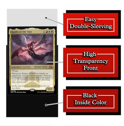 Card Sleeves – Perfect Fit for TCG, MTG, Giada Font of Hope & Angel Commander Decks - Premium Standard Card Sleeves for Magic The Gathering (Black) - color: Black
