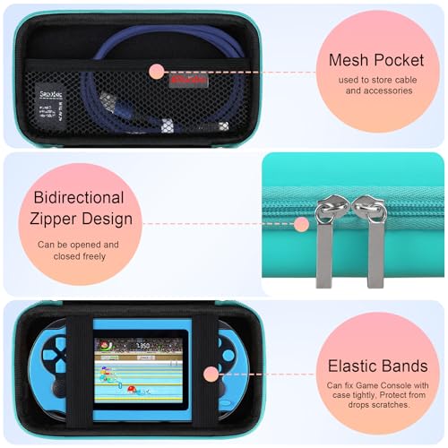 Elonbo Carrying Case for TaddToy/WELLST·G/Beijue/FAMILY POCKET/CCTU/X- JOYKIDS/GREENCREEK/Beico/KAVOYI/GuaiyeyeAP/TEBIYOU Handheld Game Console, Portable Electronic Gaming Player Bag, Green - color: Green