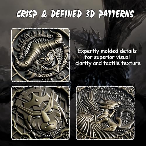 DNDND 8-in-1 Spinner Dice with Dual D20 - Hexagonal Metal D&D Monster Themed Dice Set for TTRPG Dungeons and Dragons, Dungeon Masters with Collectible Gift Tin (Brass) - color: Brass
