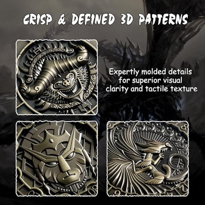 DNDND 8-in-1 Spinner Dice with Dual D20 - Hexagonal Metal D&D Monster Themed Dice Set for TTRPG Dungeons and Dragons, Dungeon Masters with Collectible Gift Tin (Brass) - color: Brass