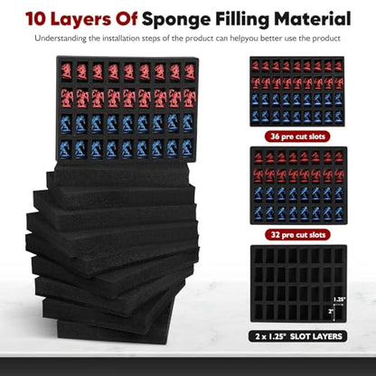 Miniature Storage Figure Case -352 Slot Figurine Minature Box Compatible with D&D,40K and More(Case Only) (Black)