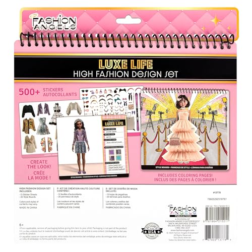 Fashion Angels Luxe Life High Fashion Design Set | Includes 500+ Stickers, Style Boards, Garments & More, Creative Fashion Design Kit for Kids Ages 6+ - style: Luxe Life