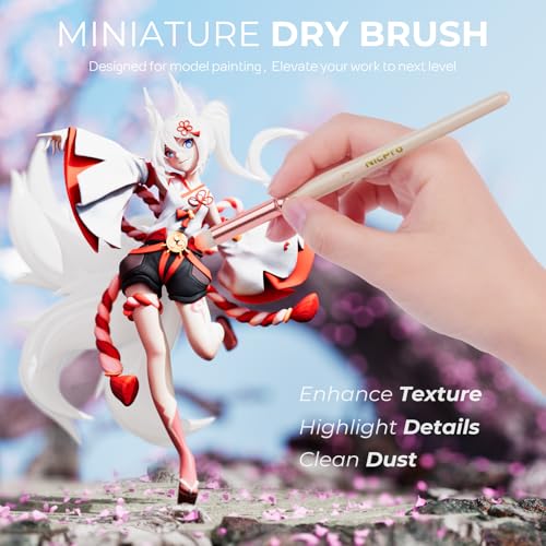 Nicpro 21PCS Fine Detail Paint Brush, Miniature Paint Brushes Drybrush Set | Aesthetic Pastel Paint Brush, For Acrylic Oil Watercolor, Crafts, 40K Models, Miniatures, Rock Painting, Paint by Numbers - size: 21 PCS