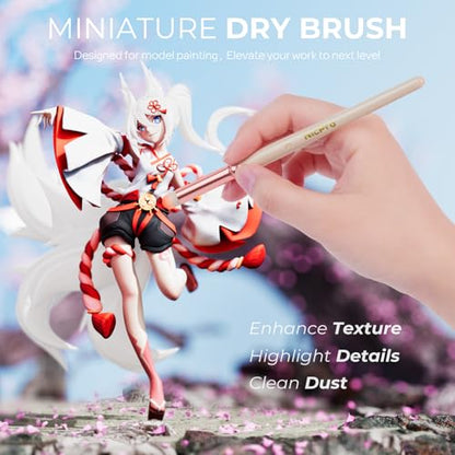 Nicpro 21PCS Fine Detail Paint Brush, Miniature Paint Brushes Drybrush Set | Aesthetic Pastel Paint Brush, For Acrylic Oil Watercolor, Crafts, 40K Models, Miniatures, Rock Painting, Paint by Numbers - size: 21 PCS
