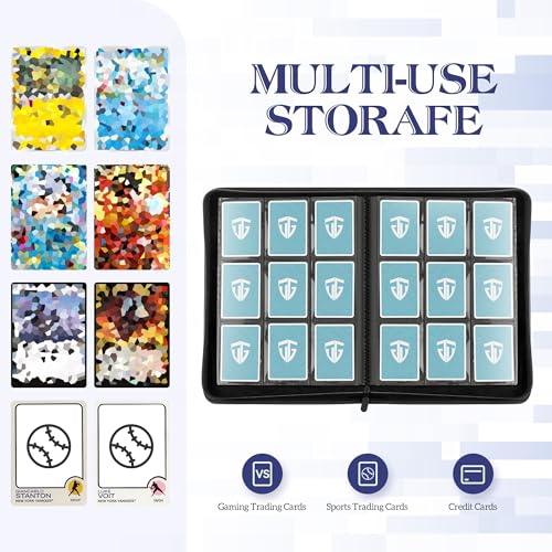 Trading Card Binder, 9 Side Loading Pocket Card Album Hold Up to 540 Cards, Zipper Binder for Cards Collection, TCG Card Holder for Game Card, Sports Card, Yugioh, MTG etc.（Red 9） - color: Red 9