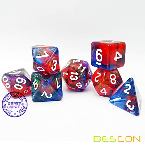 Bescon New Moonstone Dice Valor Stone, Polyhedral Dice Set of 7 - color: Valor Stone