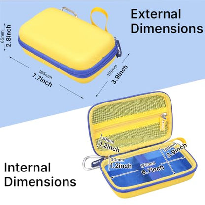 worfty Case for Retroid Pocket Classic/ Retroid Pocket Flip 2 Retro Game Console - Hard Travel Protective Carrying Storage Bag (Blue&Yellow) - color: Blue&Yellow